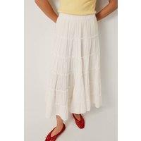 Monsoon Women's Ginny Tiered Maxi Skirt Ivory | Size: 2XL