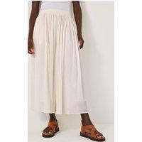 Monsoon Women's Bethany Crinkle Midi Skirt Cream | Size: XL