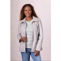 Lakeland Leather Women's 'Leithwaite' Leather Field Jacket in Grey | Size: 20