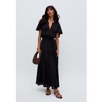 Raffya Women's Candice Flutter Sleeve Jacquard Maxi Dress In Black | Size: 10