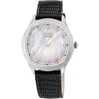 Gevril Women's Morcote Swiss Diamond 10041 Italian Leather Swiss Quartz Watch in Black