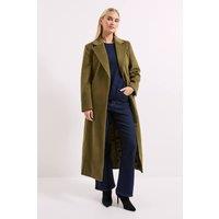 Wallis Women's Principles by Belted Maxi Coat in Olive | Size: 16