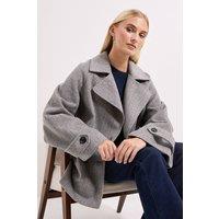 Wallis Women's Principles by Double Breasted Collar Coat in Grey | Size: 10