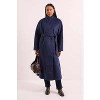 Wallis Women's Principles by Wrap Belted Coat in Navy | Size: 10