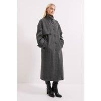Wallis Women's Principles by Funnel Neck Button Coat in Dark Grey | Size: 14