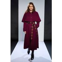 Wallis Women's Runway 1.8.18 Belted Cape Coat in Berry | Size: 10