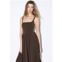 MissPap Women's Square Neck A Line Midi Dress in Chocolate | Size: 8