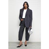 Warehouse Women's Rhinestone Barrel Leg Jean in Washed Black | Size: 16