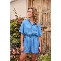 Animal Women's 'Olivia' Lightweight Elastic Waist Comfortable Casual Stylish Playsuit in Light Blue | Size: 6