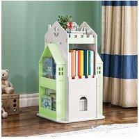 Living and Home 3-Tier Castle Rotating Bookshelf Storage Rack Organiser in Light Green