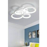 odern Circular LED Semi Flush Ceiling Light for Nordic Decor in White