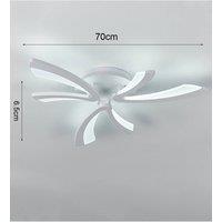 Unique V-Shaped LED Semi Flush Ceiling Light in White