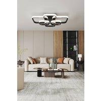 Contemporary LED Energy-efficient Semi Flush Ceiling Light in Black