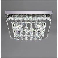 Modern Fancy Crystal LED Flush Mount Ceiling Light in Silver