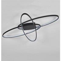 Unique Oval Semi-Flush Ceiling Light in Black