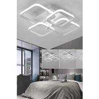 Modern Multi Square Ring LED Flush Mount Ceiling Light in White