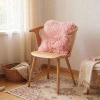 Infinity Leather Natural Sheepskin Real Wool Cushion in Pink | Size: 40 cm x 40 cm