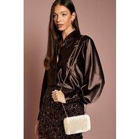Coast Women's Bridal Brooke Satin Clutch Bag in Ivory