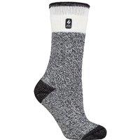SOCKSHOP Heat Holders Women's 1 Pair 2.3 TOG Patterned Thermal Socks in Off-White | Size: 4-8