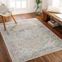 Livabliss Lilian Washable Vintage Traditional Boho Living Dining Rug in Olive | Size: 200 cm x 275 cm