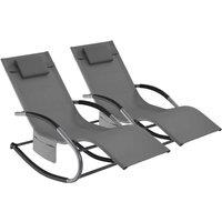 tectake Sun Lounger Taya in Grey | Size: 2 Seater