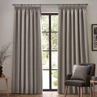 Furn Dawn Blackout Pencil Pleat Curtain Pair in Beige | Size: 229 cm width x 137 cm drop