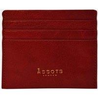 Assots London 'FANN' RFID Real Leather Credit Card Holder in Dark Red