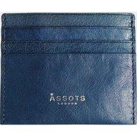 Assots London 'FANN' RFID Real Leather Credit Card Holder in Blue