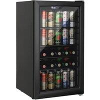 Willow Undercounter Drinks/Beer Fridge 98L With Triple Glazed Door - Black