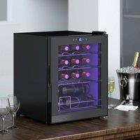 HOMCOM 16 Bottle Wine Cooler with Adjustable Temperature Control, Black