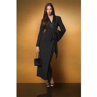 Coast Women's Muse Bow Front Satin Maxi Dress in Black | Size: 10