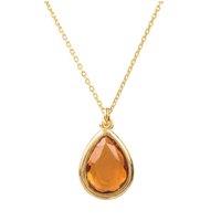 Latelita Women's Pisa Mini Teardrop Necklace Gold Citrine in Yellow