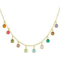 Latelita Women's Florence Multi Coloured Gemstone Necklace Gold