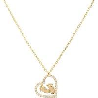 Latelita Women's Heart Mum Pendant Necklace Gold in White