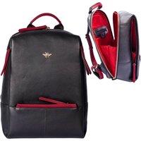 Mala leather Women's Mason Bee Black Leather Day Backpack