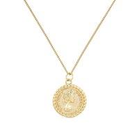 Elk & Bloom Women's Chunky 18K Gold Lucky Coin Medallion Necklace