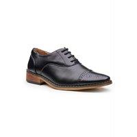 Roco Men's Oxford - Black Formal Brogue Shoes | Size: 2