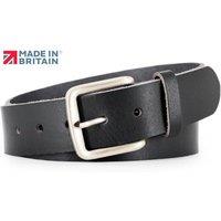 PRIMEHIDE Men's Black Full Grain Leather Belt, 40mm Width, Handcrafted in England | Size: Small