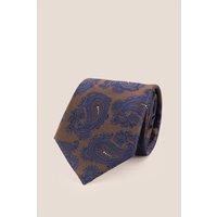 Oswin Hyde Men's Brown Navy Paisley Tie