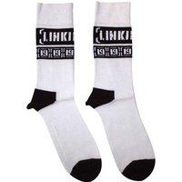 Linkin Park Men's LP Repeat Print Ankle Socks in White | Size: 4-7