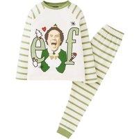 Elf Men's Striped Long-Sleeved Long Pyjama Set in White | Size: XL