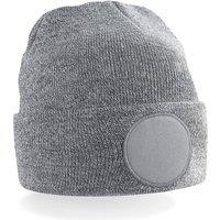 Beechfield Men's Circular Patch Cuffed Beanie in Grey