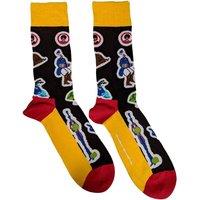 The Beatles Men's Portholes & Characters Ankle Socks in Black | Size: 4-7