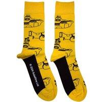 The Beatles Men's Submarine Outlines Repeat Ankle Socks in Yellow | Size: 4-7