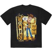 Toy Story Men's Sheriff Woody T-Shirt in Black | Size: Medium