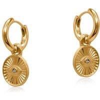 BIG METAL LONDON Women's Sirens Eye Huggies Earrings in Gold | Size: 2 cm