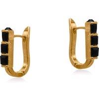 BIG METAL LONDON Women's Sirens Tail Huggies Earrings in Gold | Size: 2 cm