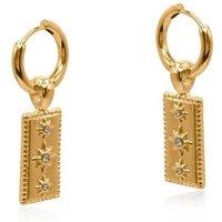 BIG METAL LONDON Women's Sirens Charms Huggies Earrings in Gold | Size: 3 cm