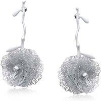 BIG METAL LONDON Women's Siena End Of Summer Bunch Of Flowers Earrings in Silver | Size: 7 cm