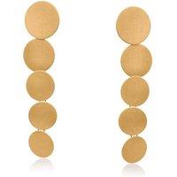 BIG METAL LONDON Women's Bahia Disc Statement Dangle Earrings in Gold | Size: 8 cm